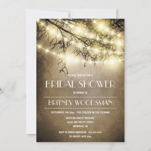 Rustic Tree Bruids Douche Uitnodigingen (Voorkant)