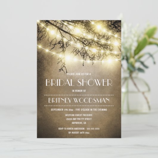  Rustic Tree Bruids Douche Uitnodigingen (Staand voorkant)