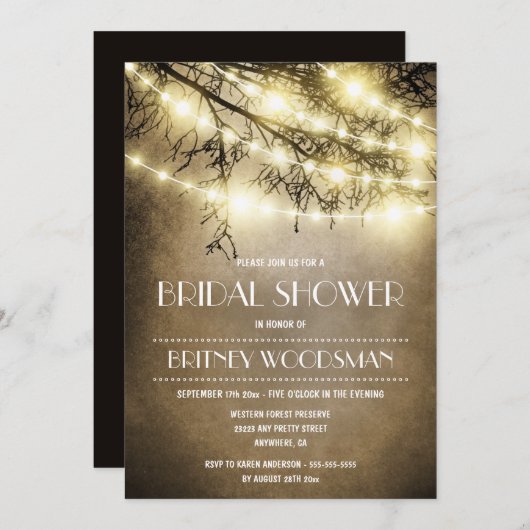  Rustic Tree Bruids Douche Uitnodigingen (Voorkant / Achterkant)