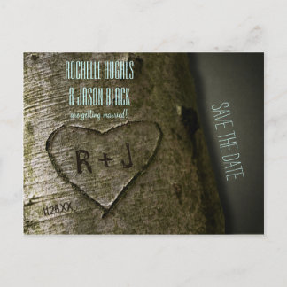 Rustic Tree Carve -- Save the Date Briefkaart