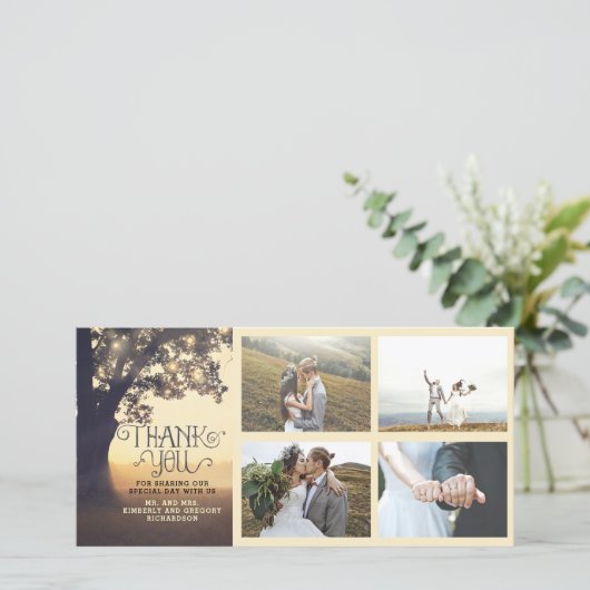 Rustic Tree Dream Summer Wedding Dank u Bedankkaart (Staand voorkant)