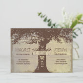 Rustic Tree en String Lights Uitnodiging voor de b (Staand voorkant)