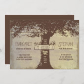Rustic Tree en String Lights Uitnodiging voor de b (Voorkant / Achterkant)