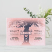 Rustic Tree en String Lights Uitnodiging voor de b (Staand voorkant)