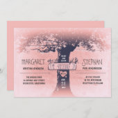 Rustic Tree en String Lights Uitnodiging voor de b (Voorkant / Achterkant)