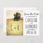 Rustic Tree Enchanted Firefly Meadow Bewaar de dat Aankondigingskaart (Voorkant / Achterkant)