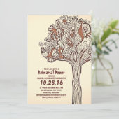 Rustic Tree Floral Branches repetitie diner Kaart (Staand voorkant)