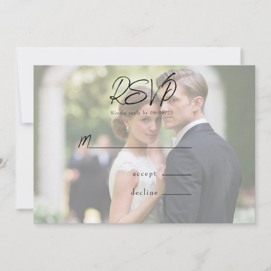 Rustic Tree Heart Photo Wedding RSVP Kaarten (Voorkant)