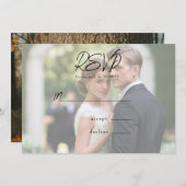 Rustic Tree Heart Photo Wedding RSVP Kaarten (Voorkant / Achterkant)