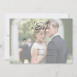 Rustic Tree Heart Photo Wedding RSVP Kaarten