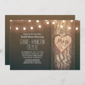 Rustic Tree Heart & String Lights vrijgezellenfees Kaart (Voorkant / Achterkant)