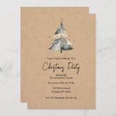 Rustic Tree Jingle and Mingle Christmas Invitation Kaart (Voorkant / Achterkant)