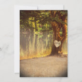 Rustic Tree Lake Wedding Kaart (Achterkant)