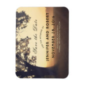 Rustic Tree Lights Dreamy Woodland Save the Date Magneet (Verticaal)