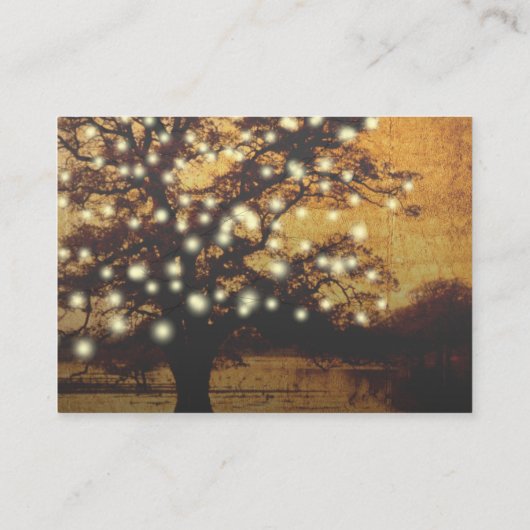 Rustic Tree Lights Wedding Details & RSVP QR-code Informatiekaartje (Achterkant)