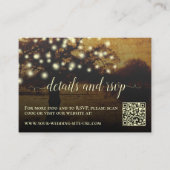 Rustic Tree Lights Wedding Details & RSVP QR-code Informatiekaartje (Voorkant)