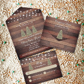 Rustic Tree Lights & Wood Company Kerstfeest All In One Uitnodiging