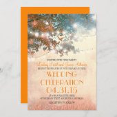 Rustic Tree & Love Birds String Lights bruiloft Kaart (Voorkant / Achterkant)