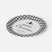 Rustic Tree Merry Christmas Plaid Christmas Party Papieren Bordje (Gekanteld)