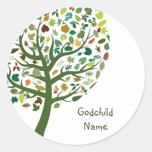 Rustic Tree of Life Teen Goddochter Personalized Ronde Sticker (Voorkant)