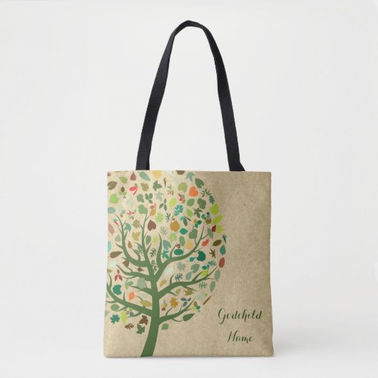 Rustic Tree of Life Teen Goddochter Personalized Tote Bag (Voorkant)