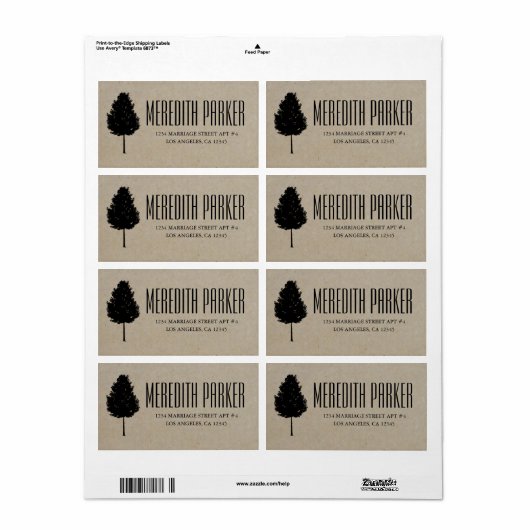 RUSTIC TREE RETOURADRES LABELS (Full Sheet)