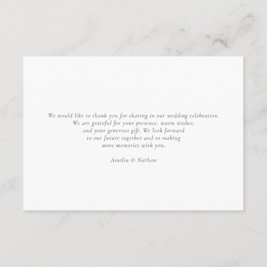 Rustic Tree Ring Wood Script Calligraphy Wedding Bedankkaart (Achterkant)