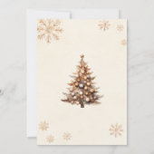 Rustic Tree Snowflake Christmas Holiday Soiree Kaart (Achterkant)