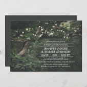 Rustic Tree String Lights Forest repetitie diner Kaart (Voorkant / Achterkant)