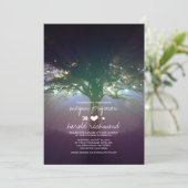 Rustic Tree String Lights Tuin Huwelijksuitnodigin Kaart (Staand voorkant)