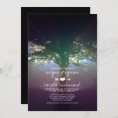 Rustic Tree String Lights Tuin Huwelijksuitnodigin Kaart (Voorkant / Achterkant)