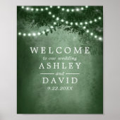Rustic Tree String of Lights Wedding Welcome Poster (Voorkant)