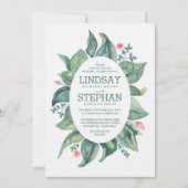 Rustic Tree verlaat bruiloft Laurel Waterverf Kaart (Voorkant)