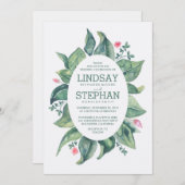 Rustic Tree verlaat bruiloft Laurel Waterverf Kaart (Voorkant / Achterkant)