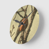 Rustic Tree vertakt Michigan State Bird Robin Ronde Klok (Hoek)