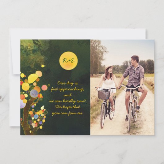 Rustic Tree Wedding Photo Save the Date (Voorkant)