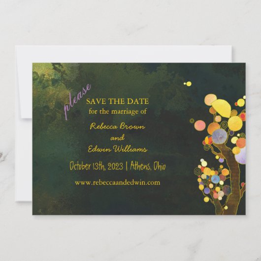 Rustic Tree Wedding Photo Save the Date (Achterkant)