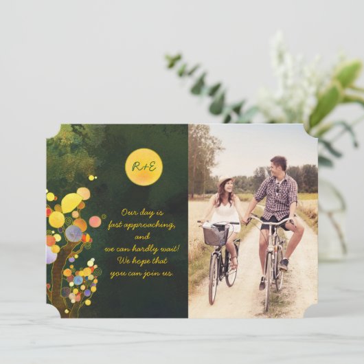 Rustic Tree Wedding Photo Save the Date (Staand voorkant)