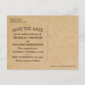 Rustic Tree Wedding Sla de datum op Aankondigingskaart (Achterkant)