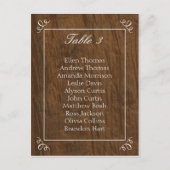 Rustic Tree Wedding Zitting Grafiek Briefkaart (Voorkant)