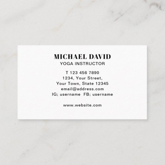 Rustic Tree Yoga Instructor Visitekaartje (Achterkant)