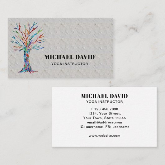 Rustic Tree Yoga Instructor Visitekaartje (Voorkant / Achterkant)