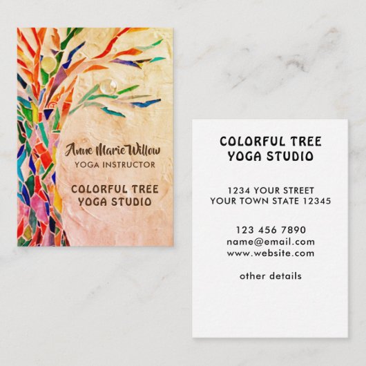 Rustic Tree Yoga Studio-Visitekaartje Visitekaartje (Voorkant / Achterkant)