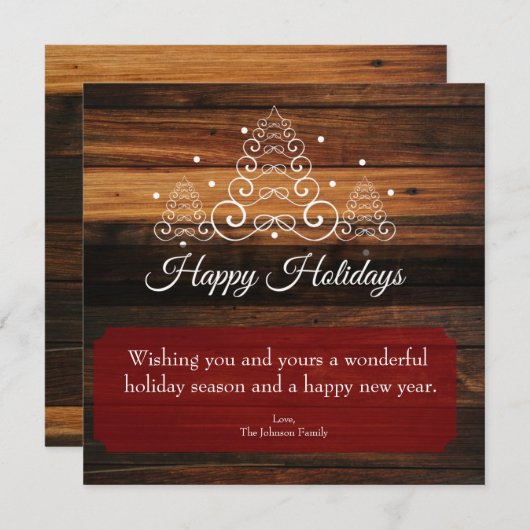 Rustic Trees Feestdagenkaart (Voorkant / Achterkant)