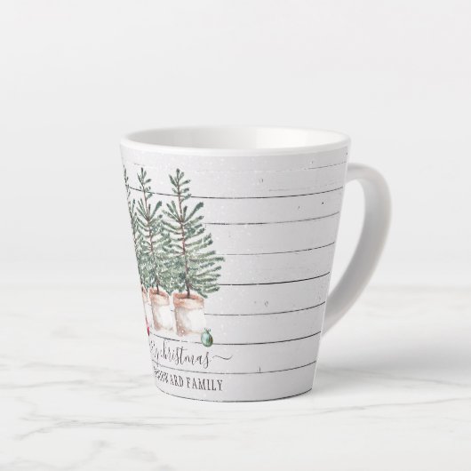 Rustic Trees kerstfeestdag latte Mok (Rechterhoek)