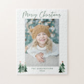 Rustic Trees - Minimalistische moderne kerstfoto Legpuzzel (Verticaal)