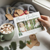 Rustic Trees Modern Kerstfeestdag 3 Foto Feestdagenkaart