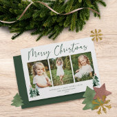 Rustic Trees Modern Kerstfeestdag 3 Foto Feestdagenkaart