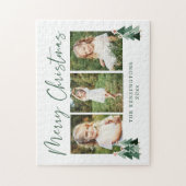 Rustic Trees Modern Kerstfeestdag 3 Foto Legpuzzel (Verticaal)
