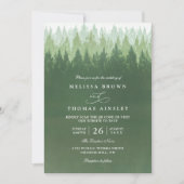 Rustic Trees Pine Forest  Elegant QR Code Wedding Kaart (Voorkant)